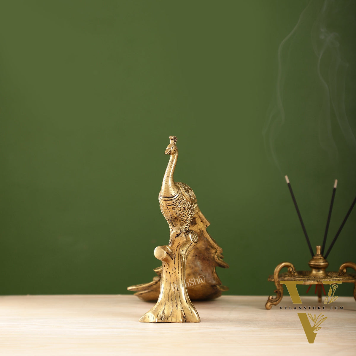 Brass peacock showpiece 12 inch