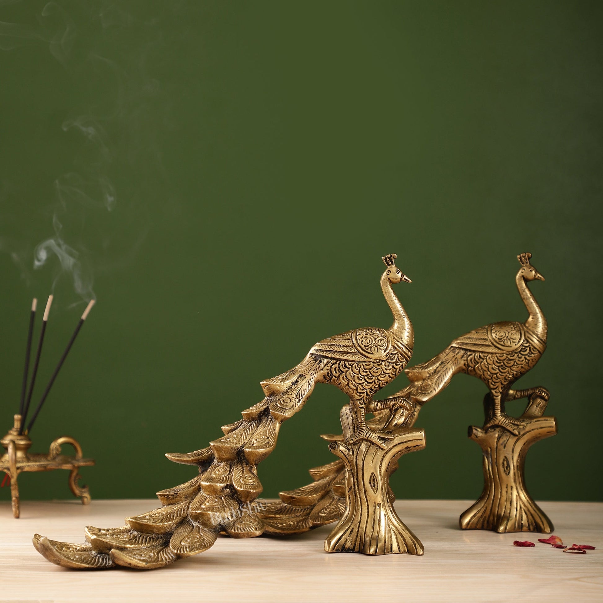 Brass peacock showpiece 12 inch