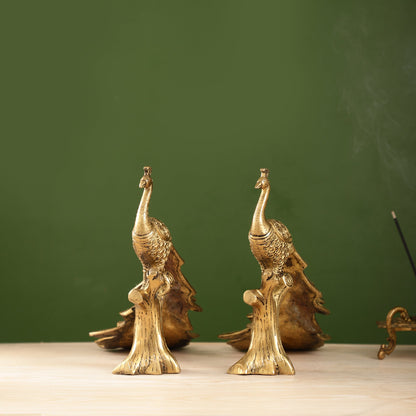 Brass peacock showpiece 12 inch