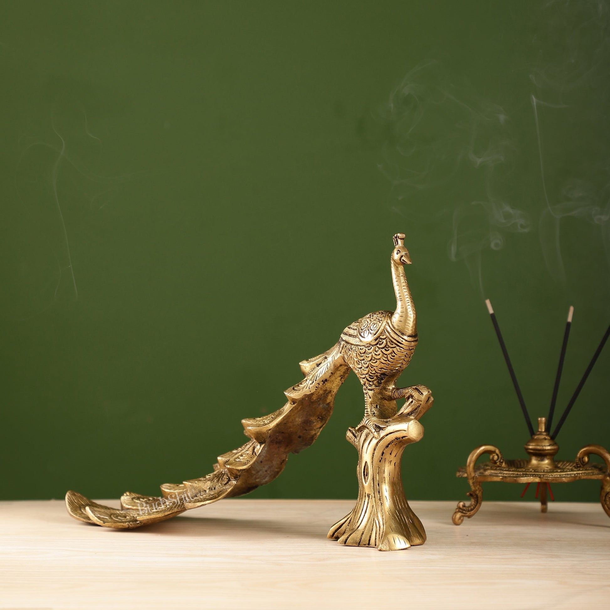 Brass peacock showpiece 12 inch