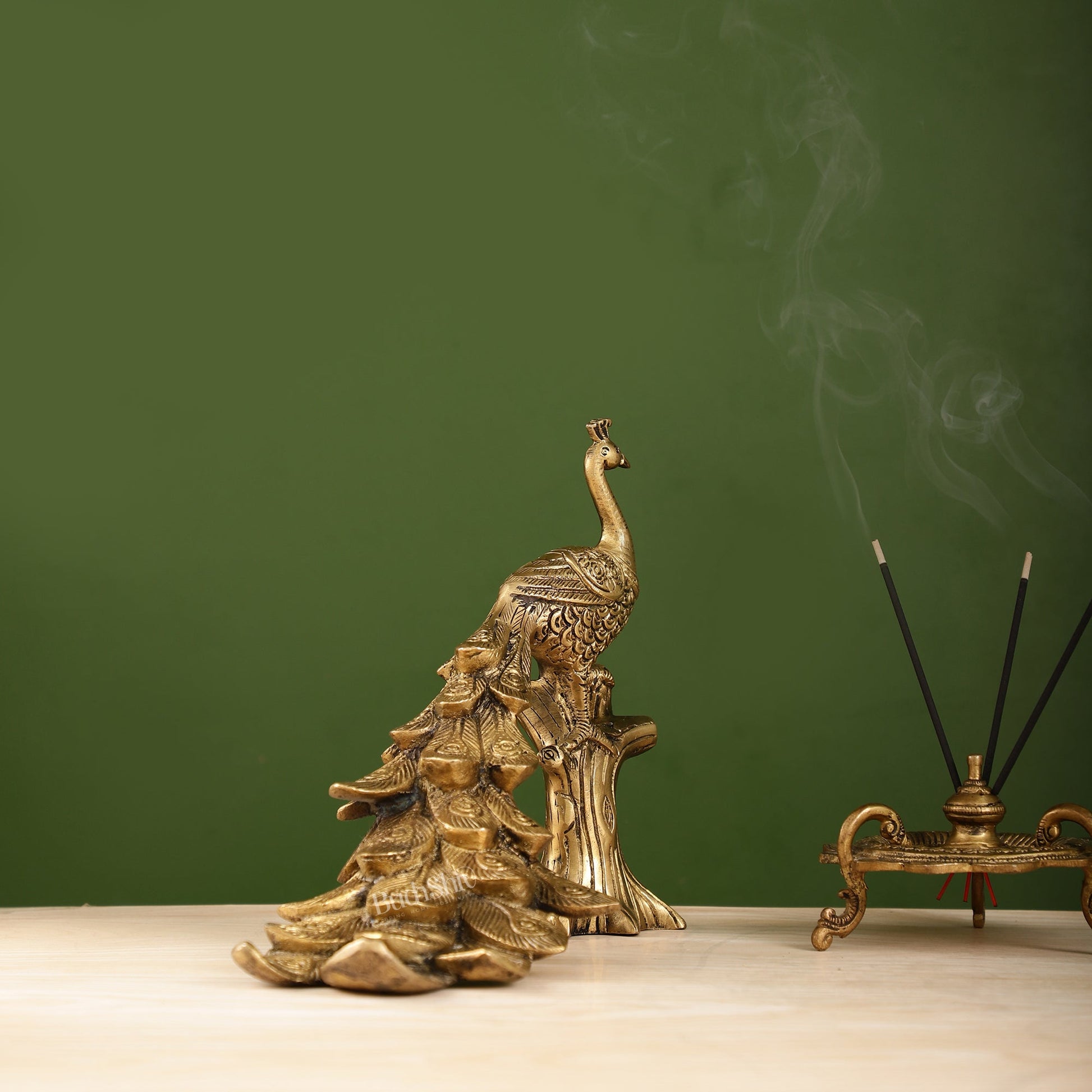 Brass peacock showpiece 12 inch