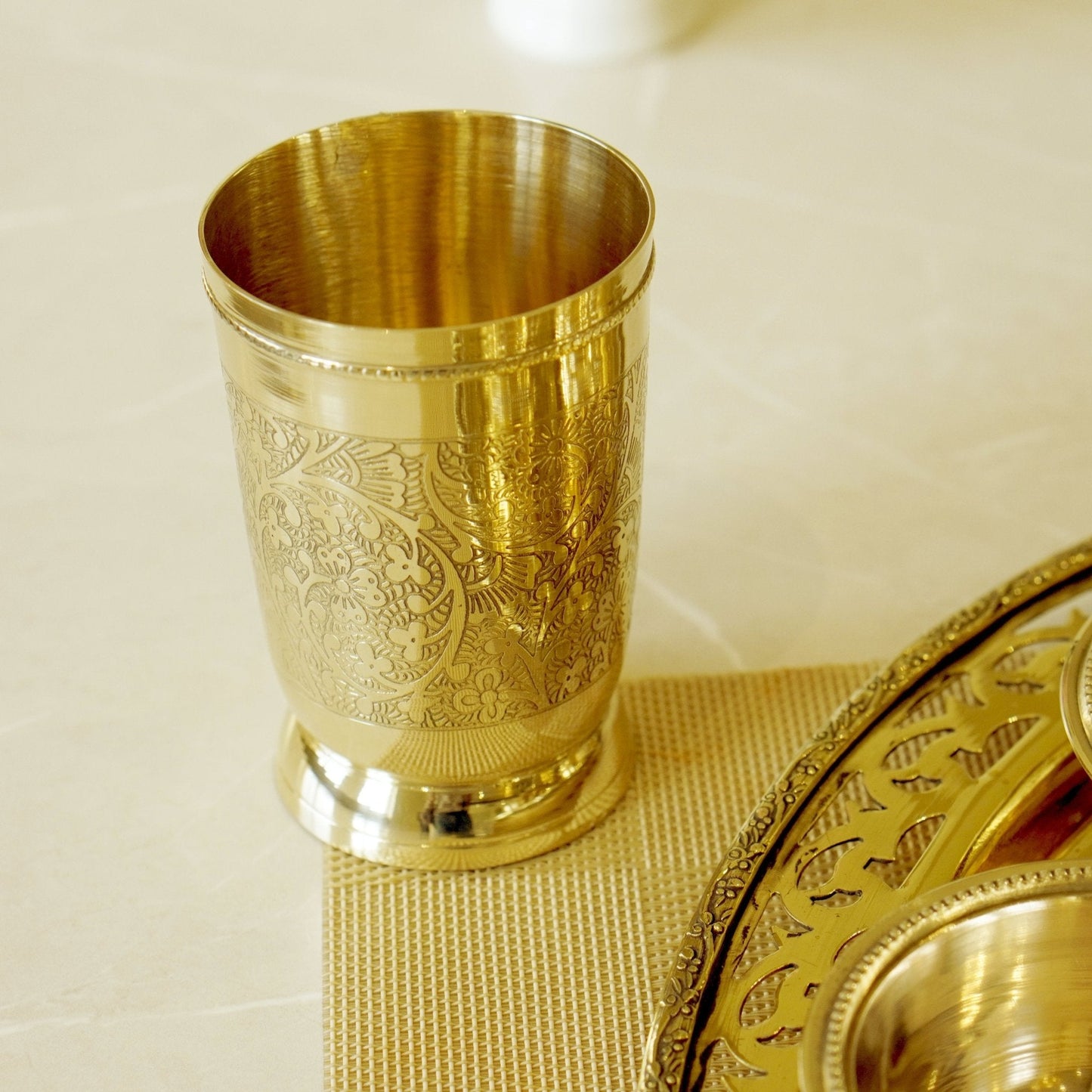 Brass Royal 10Pc Jaali Dinner Set (14" Plate)