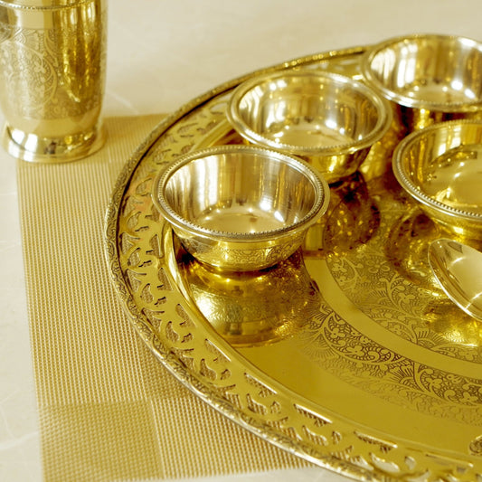 Brass Royal 10Pc Jaali Dinner Set (14" Plate)