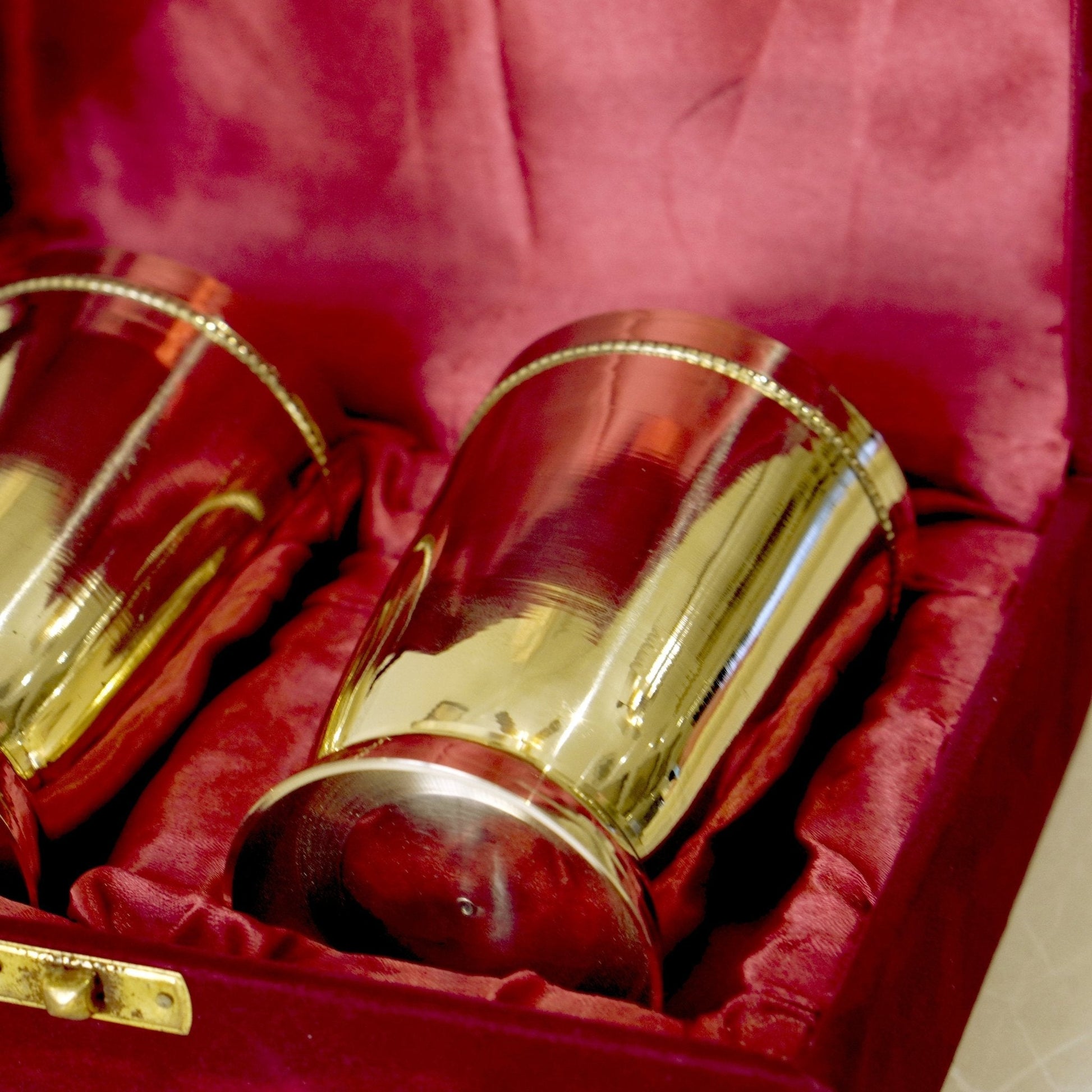 Brass Plain Glass with Velvet Box