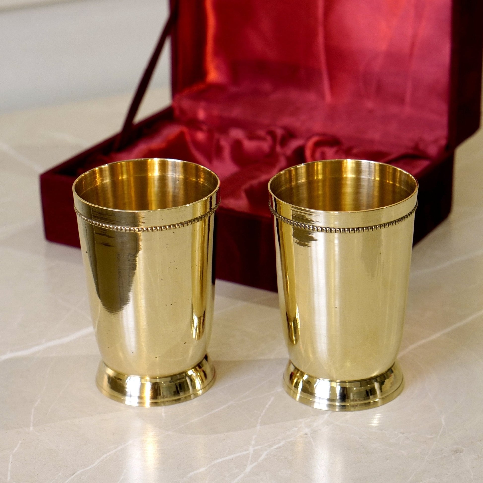 Brass Plain Glass with Velvet Box