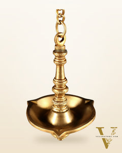 Brass Plain Hanging Oil Lamp – Simple and Sober Design