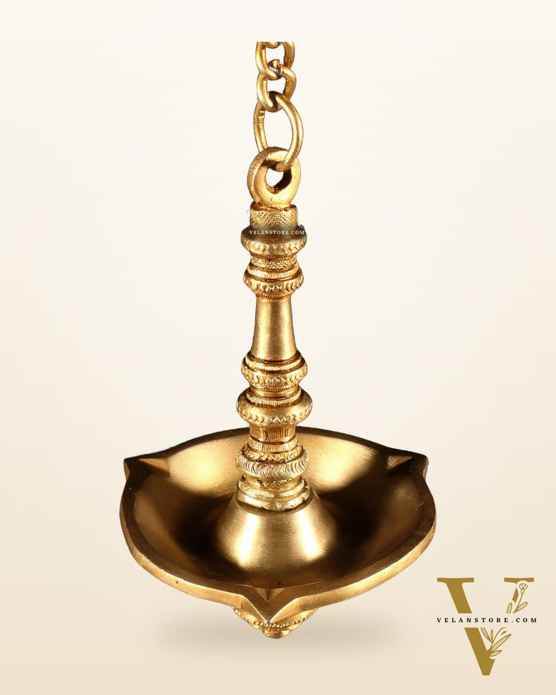 Brass Plain Hanging Oil Lamp – Simple and Sober Design