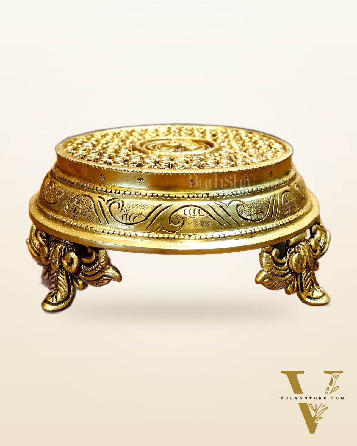 Brass Pooja Chowki aasan for idols - 7x7 inch