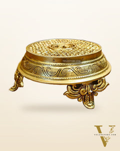 Brass Pooja Chowki aasan for idols - 7x7 inch