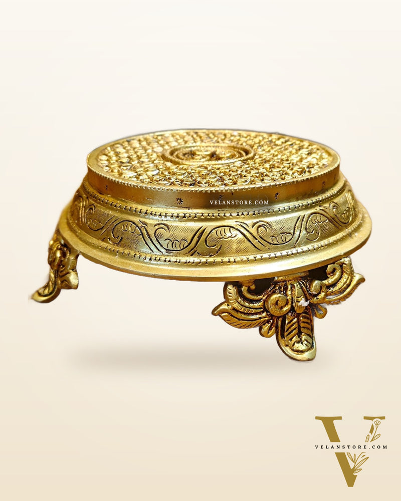 Brass Pooja Chowki aasan for idols - 7x7 inch