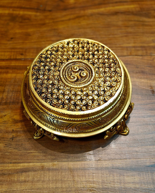 Brass Pooja Chowki aasan for idols - 7x7 inch