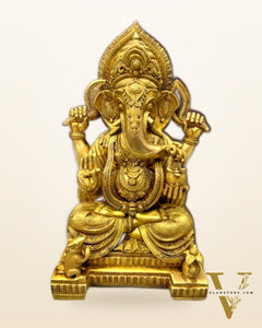 Brass Puna Ganapati Statue 18"