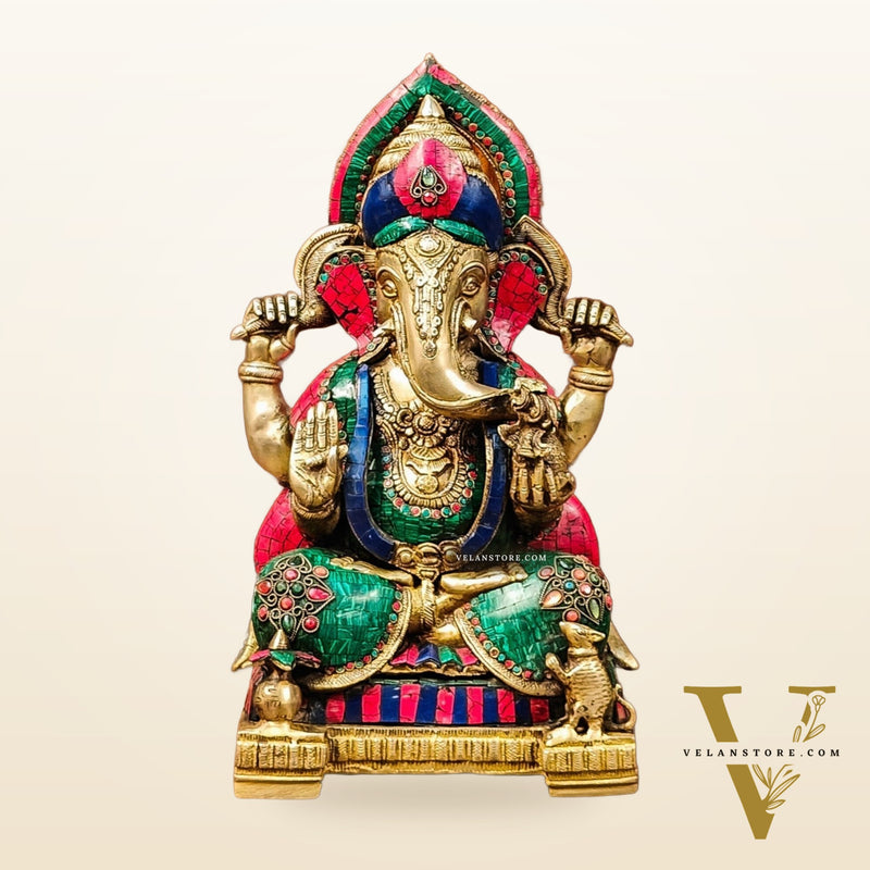Brass Puna Ganesha Statue 18 inch