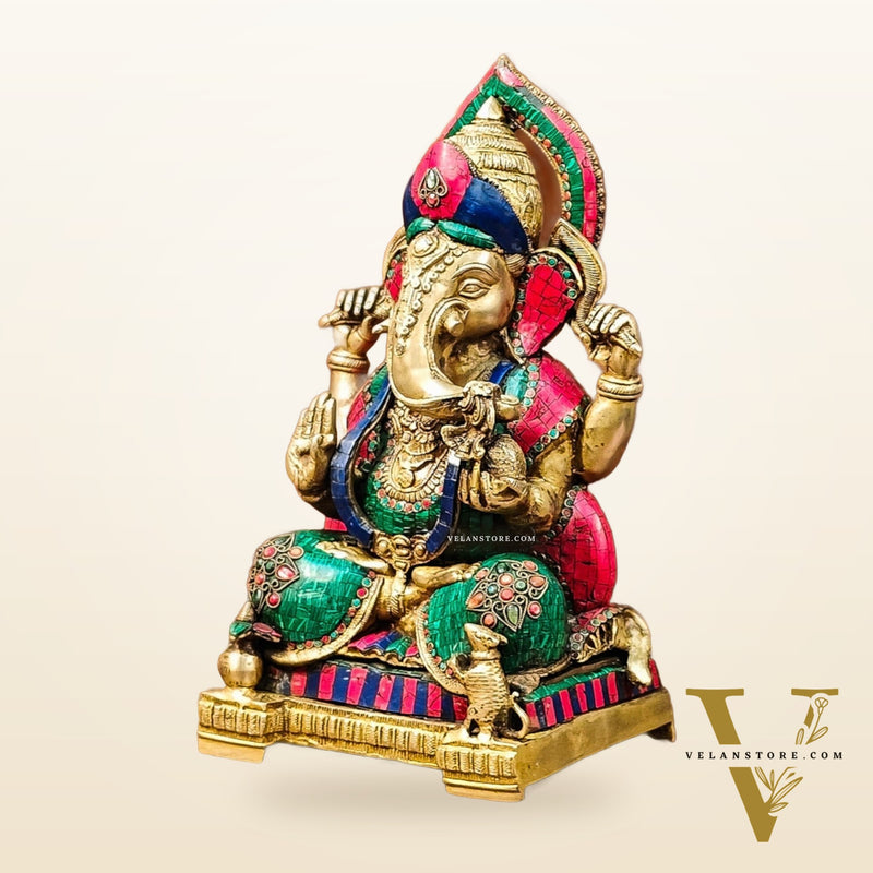 Brass Puna Ganesha Statue 18 inch