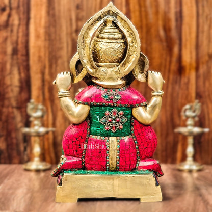 Brass Puna Ganesha Statue 18 inch