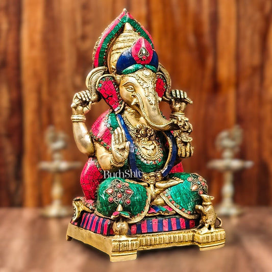Brass Puna Ganesha Statue 18 inch