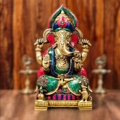Brass Puna Ganesha Statue 18 inch