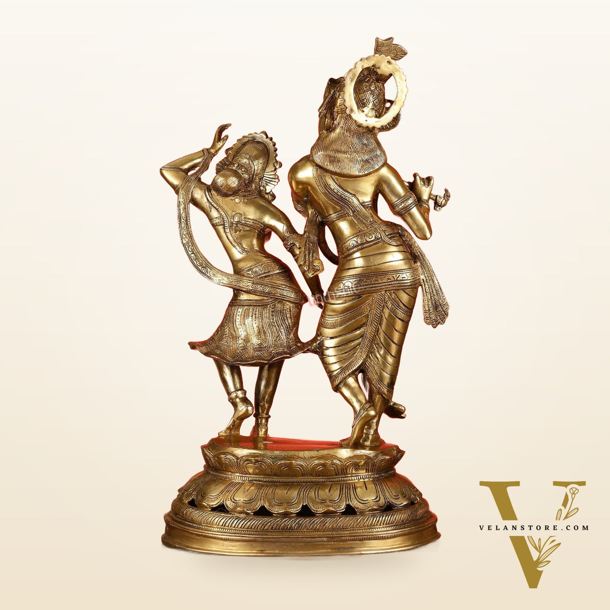 Brass Radha Krishna Dancing Statue 23 inch