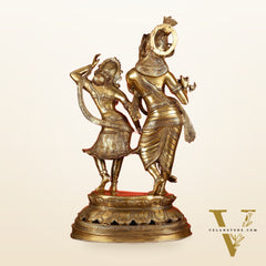 Brass Radha Krishna Dancing Statue 23 inch