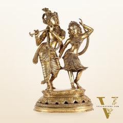 Brass Radha Krishna Dancing Statue 23 inch