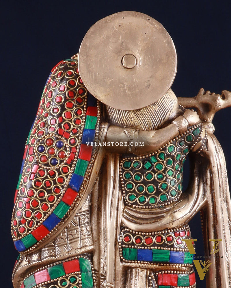 Brass Radha Krishna Idol 12 inch meenakari work