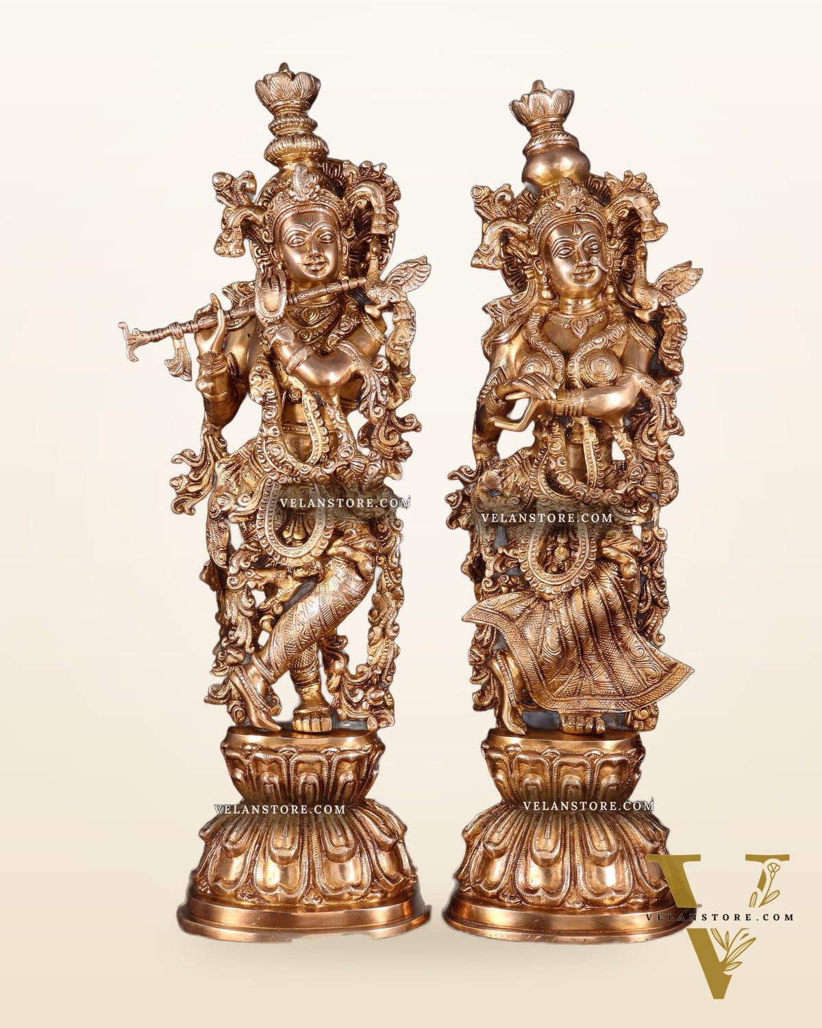 Brass Radha Krishna Idol 25 inch