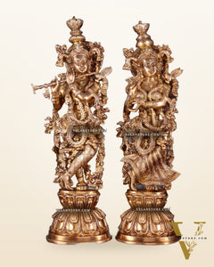 Brass Radha Krishna Idol 25 inch