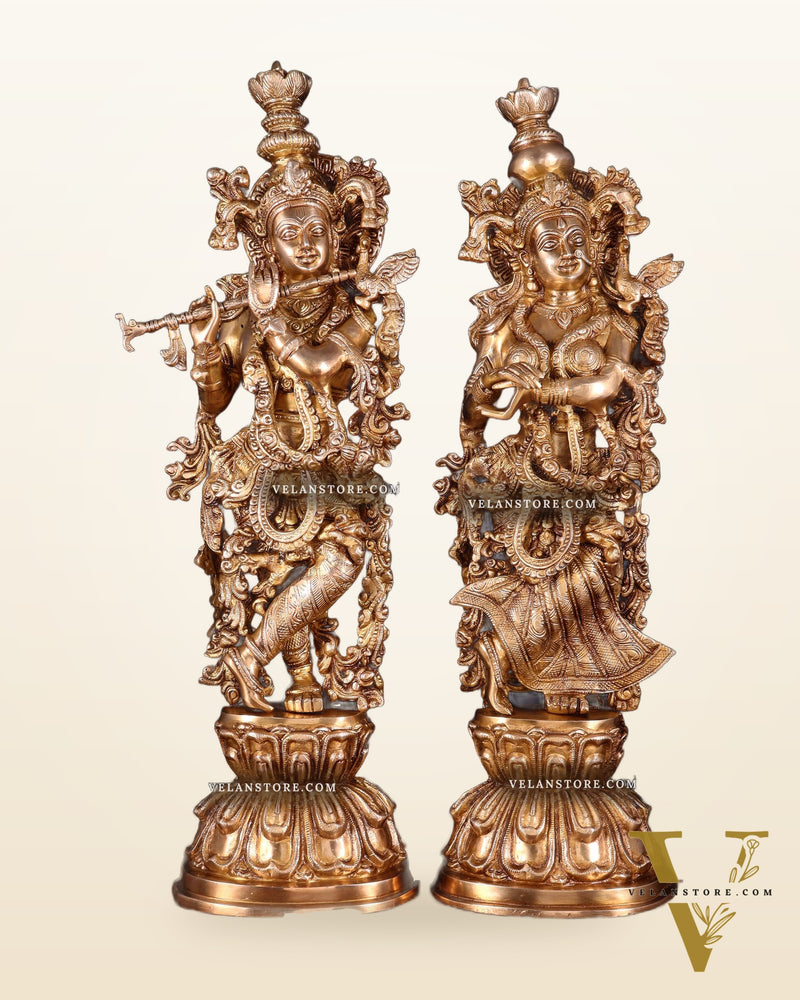 Brass Radha Krishna Idol 25 inch