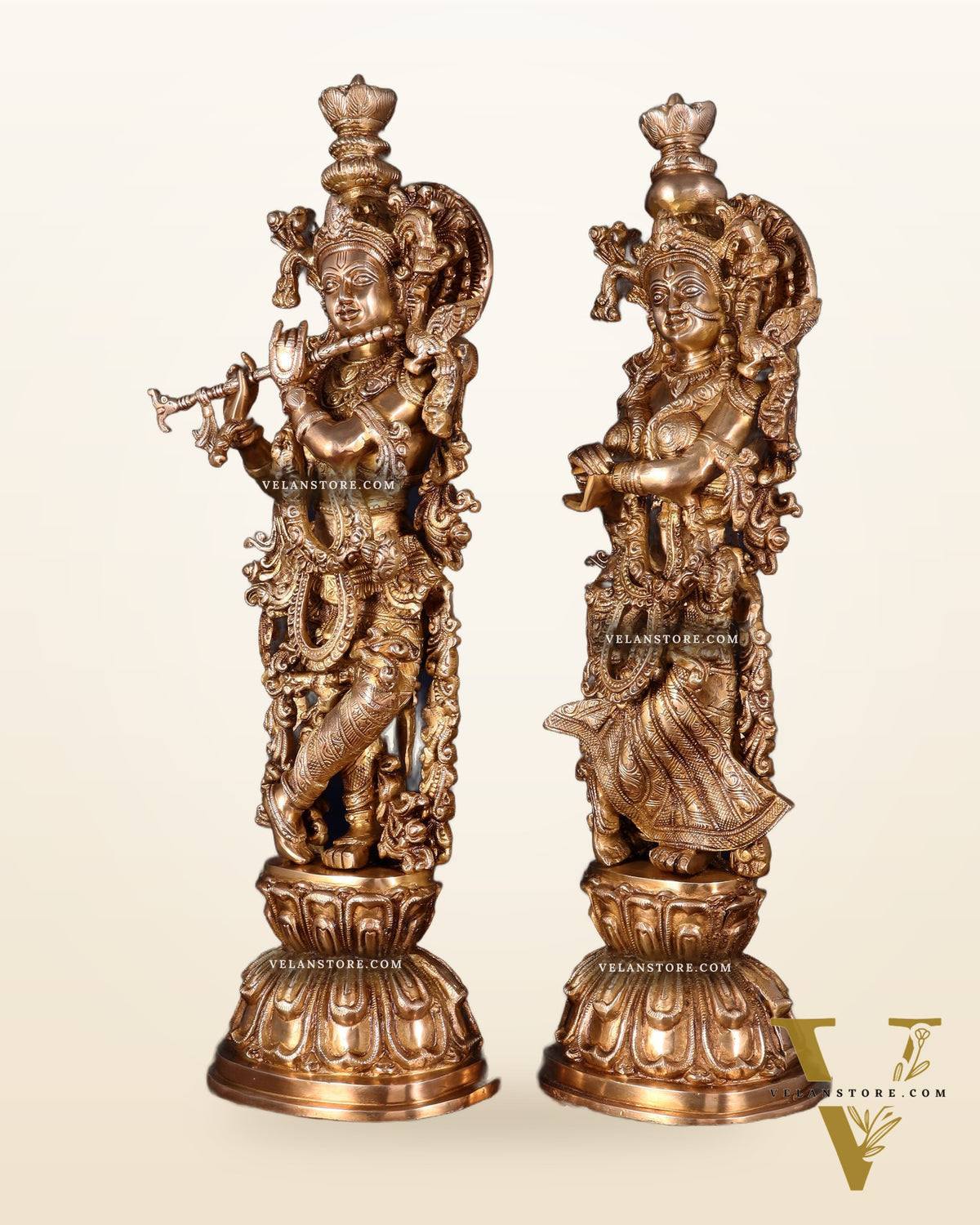 Brass Radha Krishna Idol 25 inch