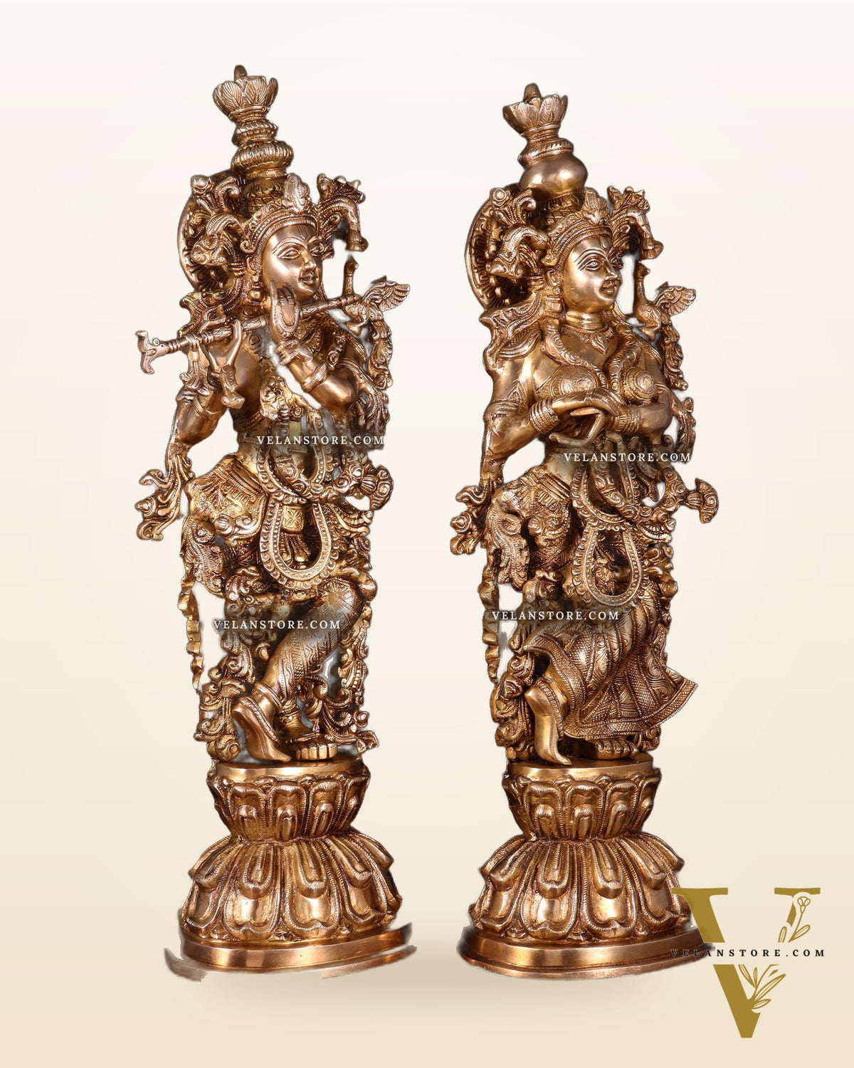 Brass Radha Krishna Idol 25 inch