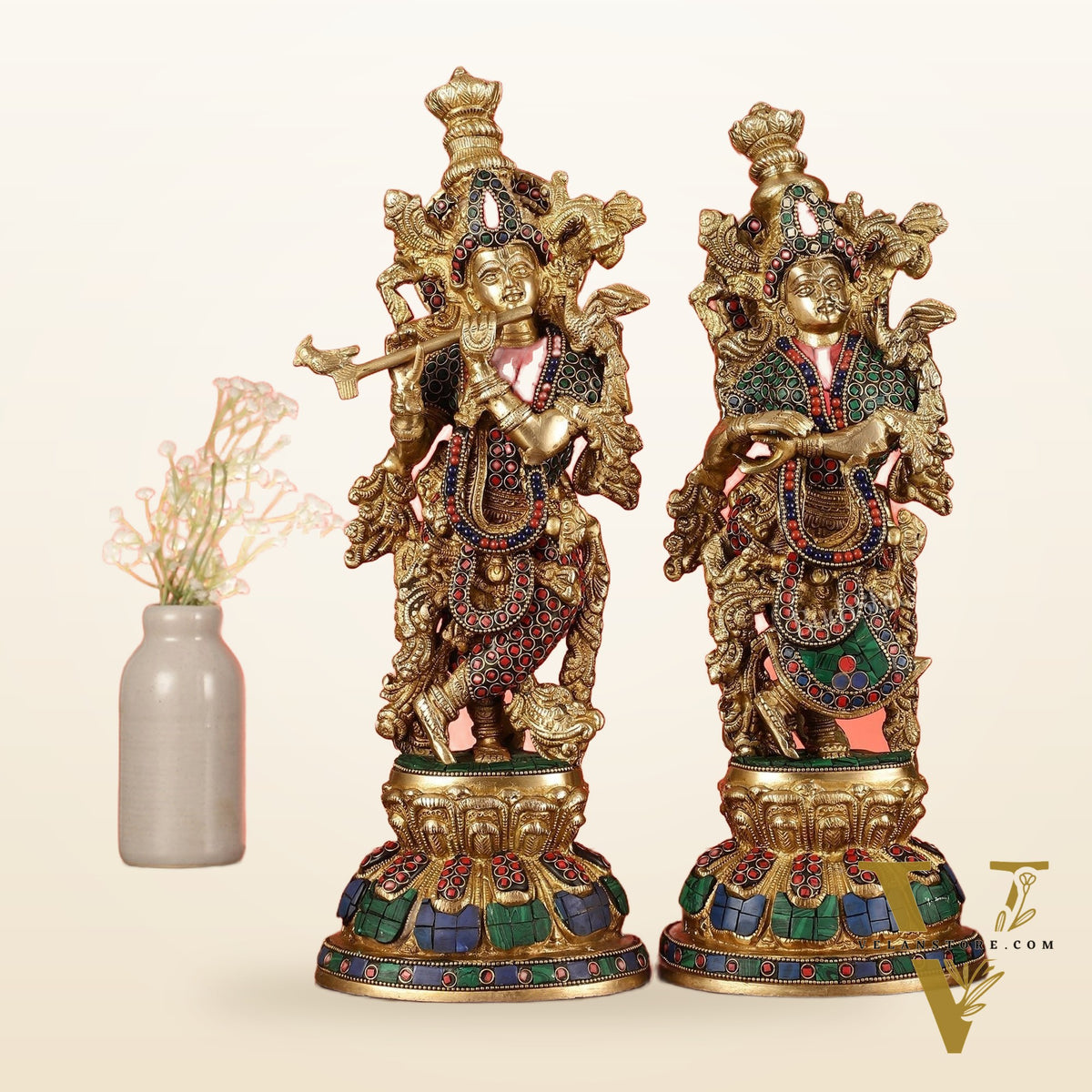 Brass Radha Krishna Idols - 15 Inch