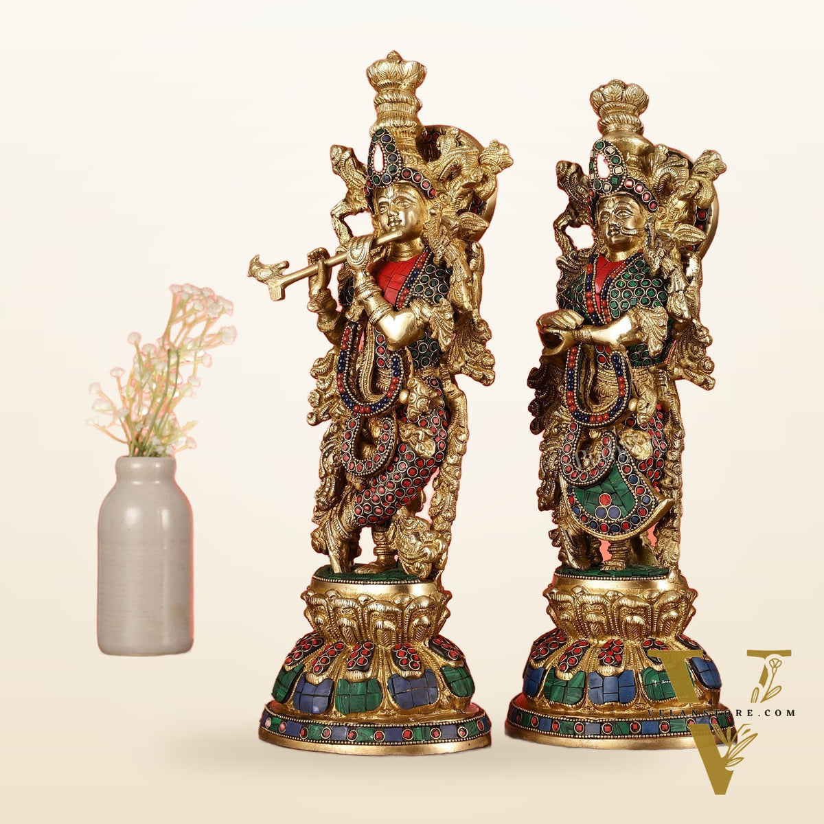 Brass Radha Krishna Idols - 15 Inch