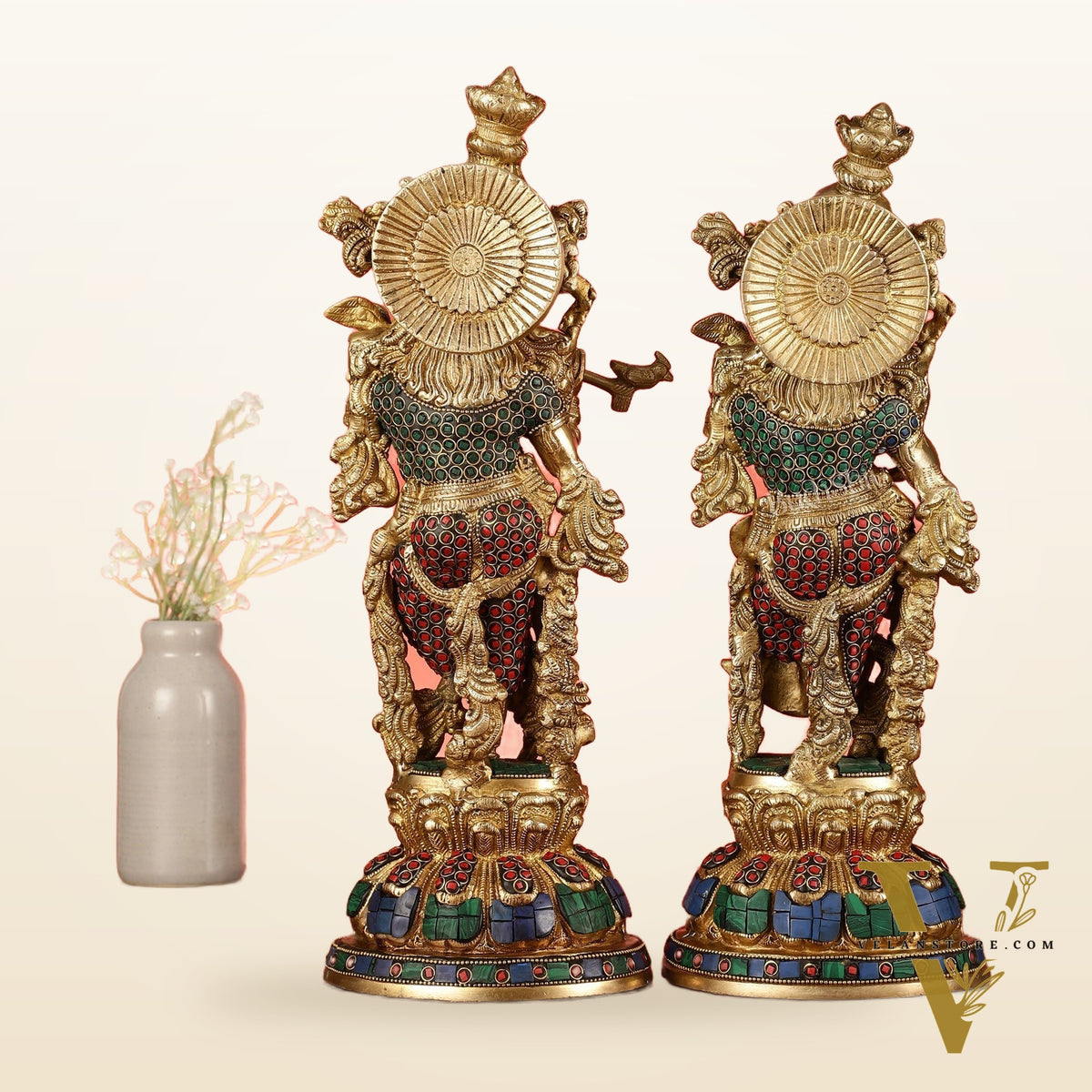 Brass Radha Krishna Idols - 15 Inch