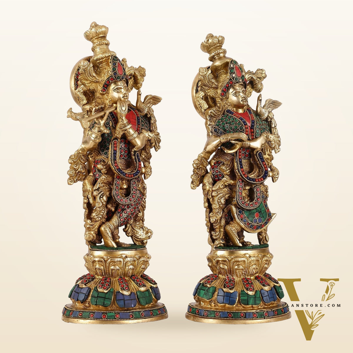 Brass Radha Krishna Idols - 15 Inch