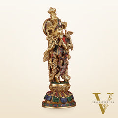 Brass Radha Krishna Idols - 15 Inch