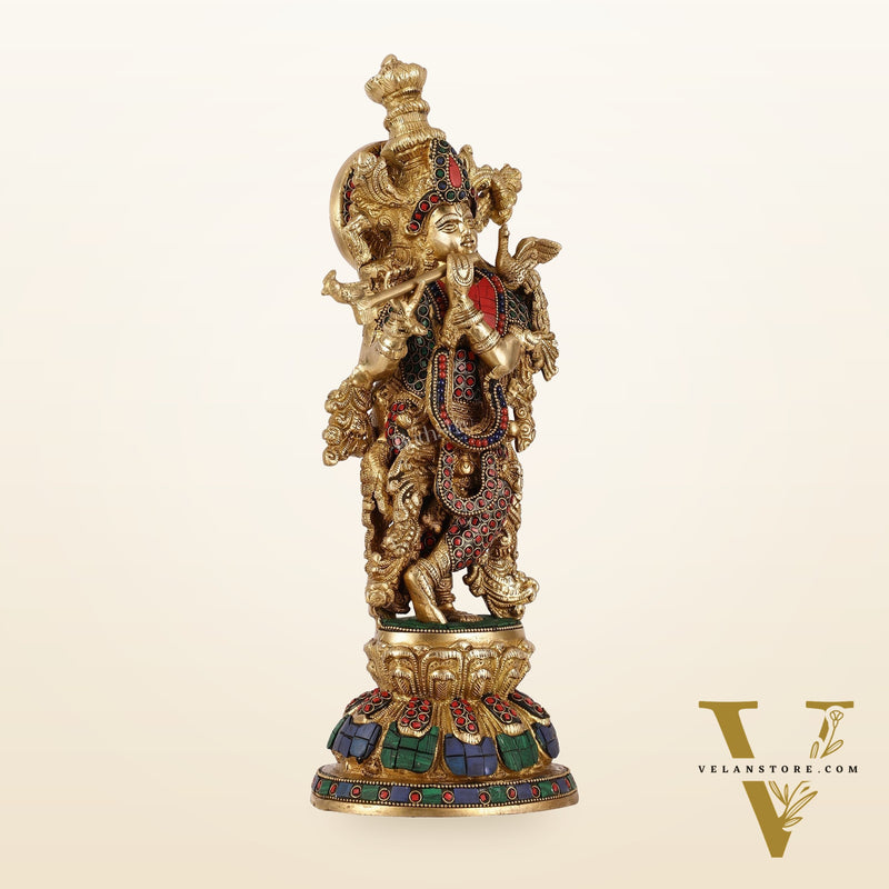 Brass Radha Krishna Idols - 15 Inch