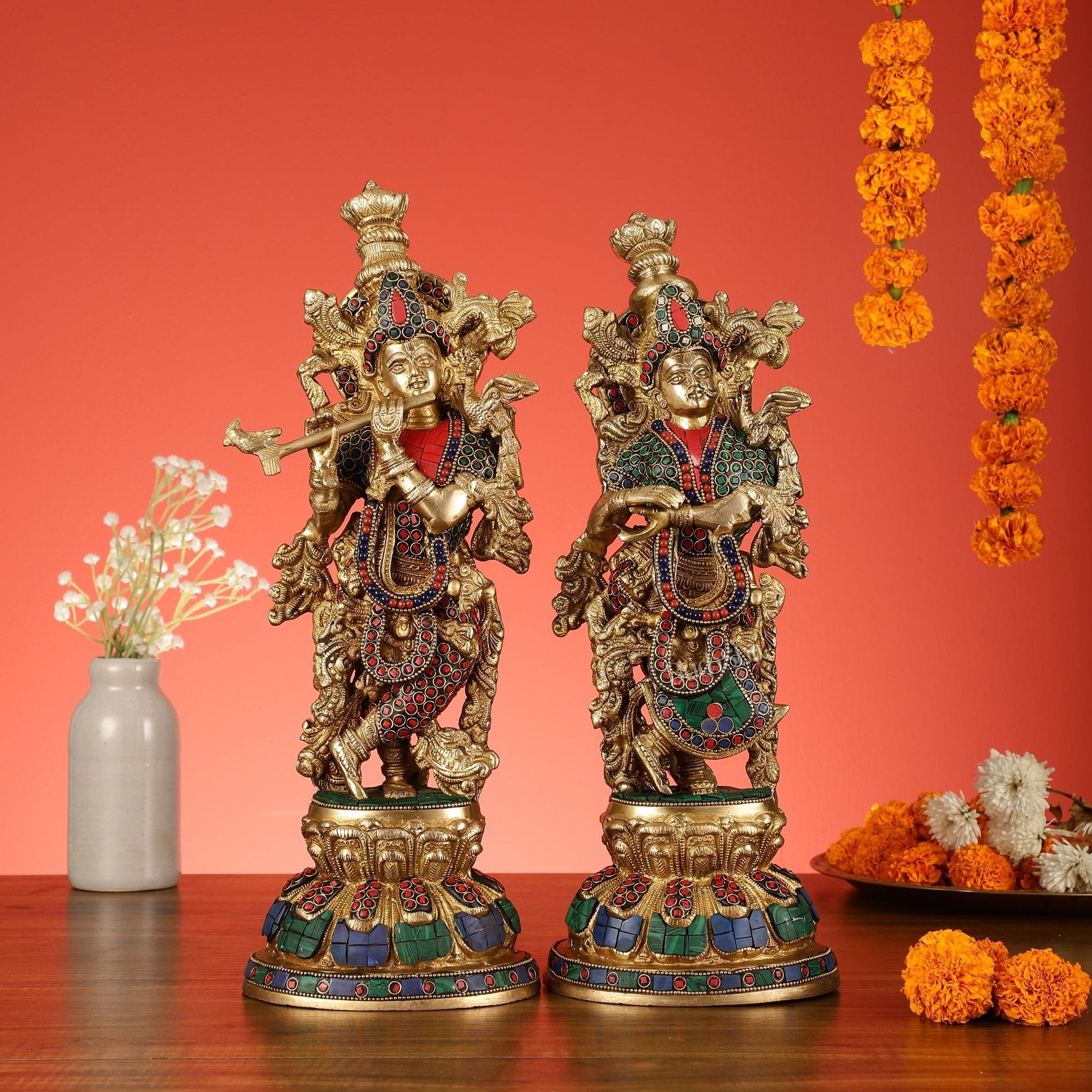 Brass Radha Krishna Idols - 15 Inch
