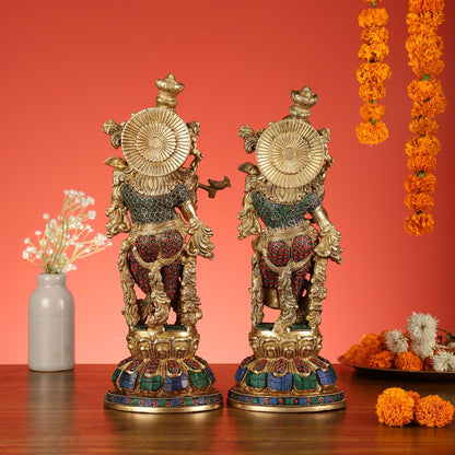 Brass Radha Krishna Idols - 15 Inch