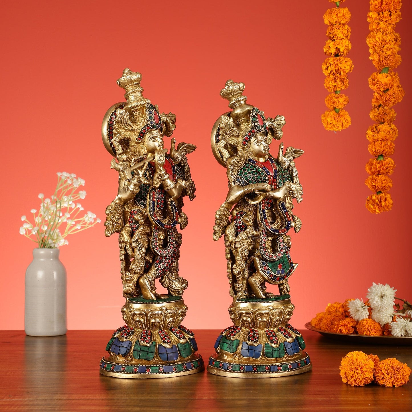 Brass Radha Krishna Idols - 15 Inch