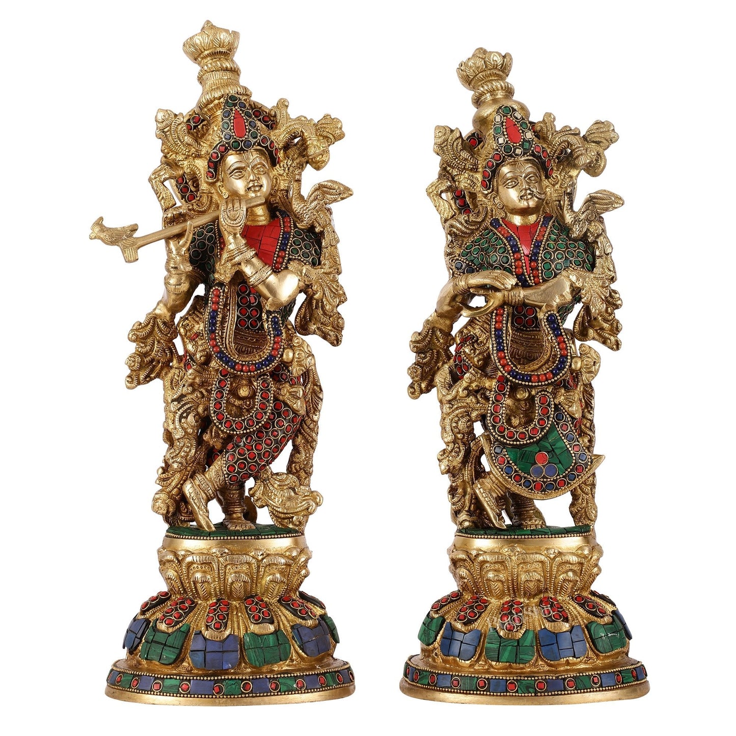 Brass Radha Krishna Idols - 15 Inch