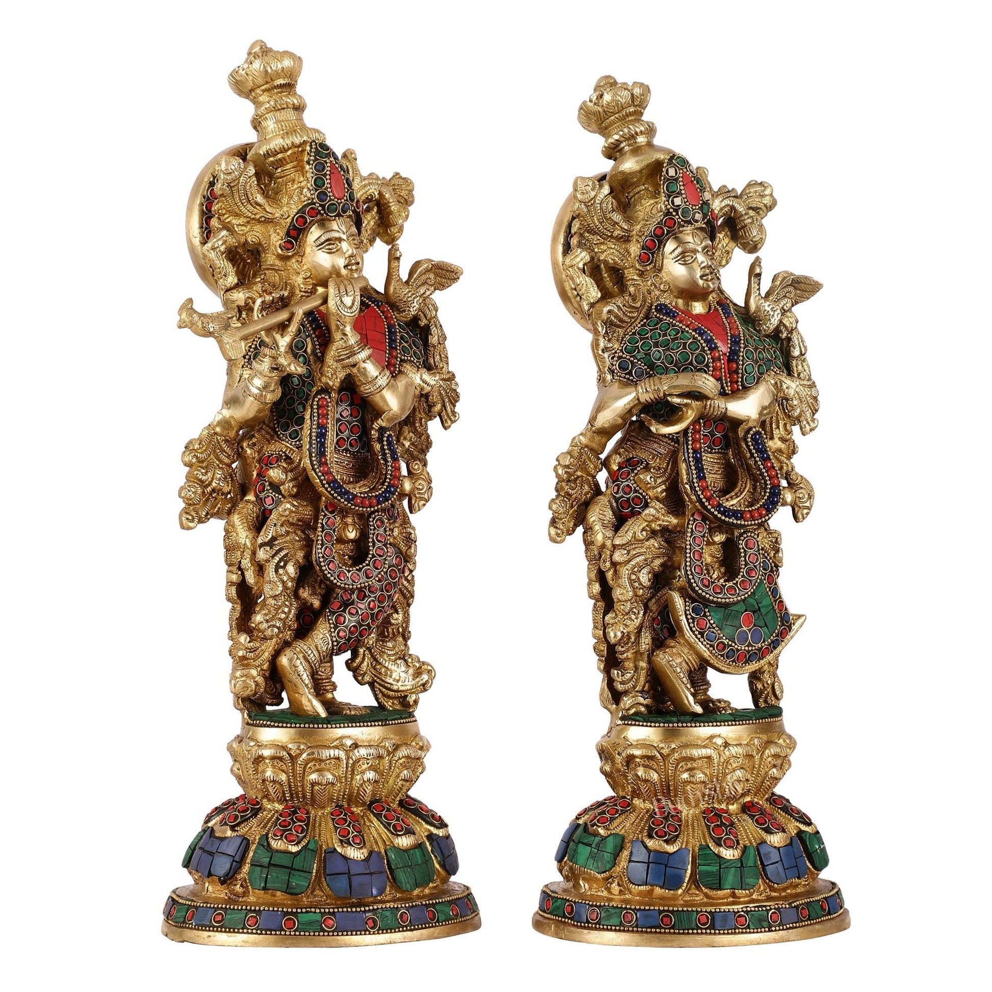 Brass Radha Krishna Idols - 15 Inch