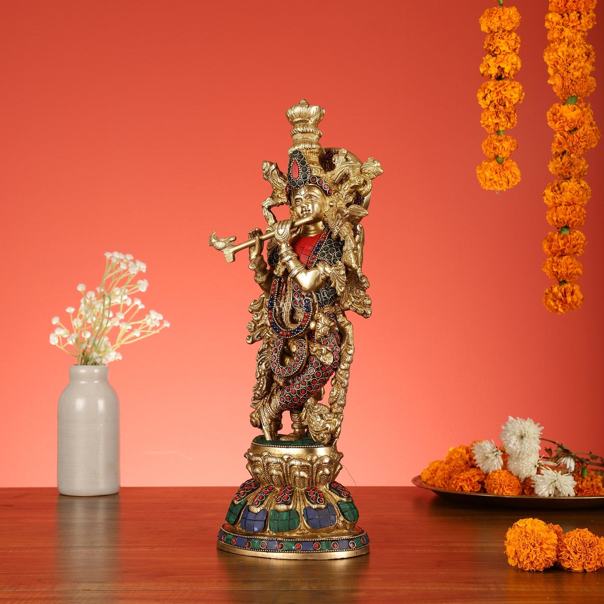 Brass Radha Krishna Idols - 15 Inch