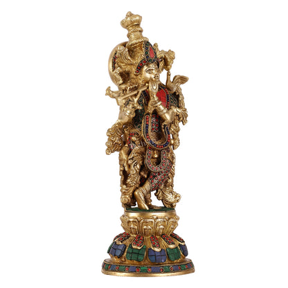 Brass Radha Krishna Idols - 15 Inch