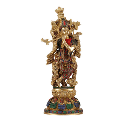 Brass Radha Krishna Idols - 15 Inch