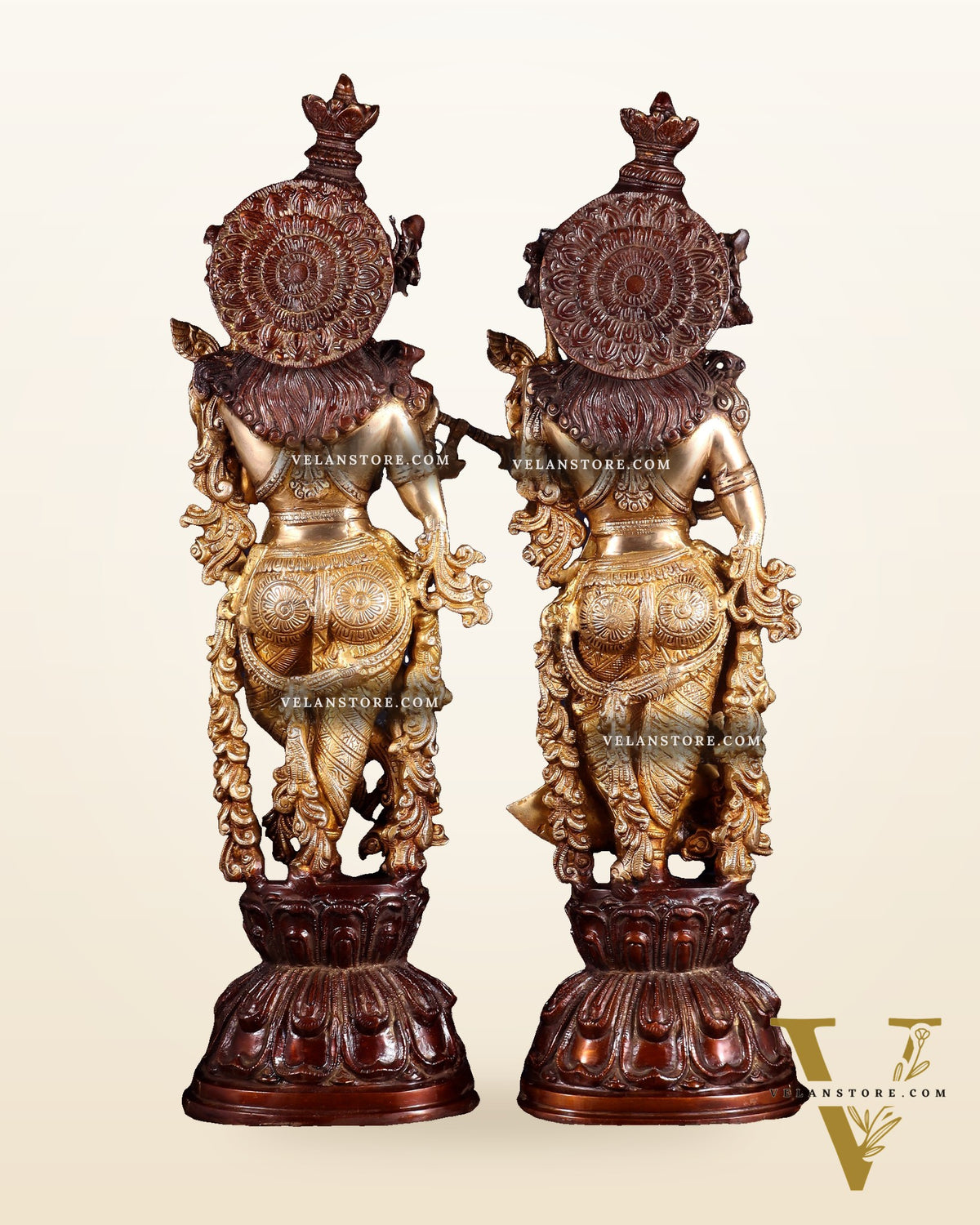 Brass Radha Krishna Idols 25 inch dual tone