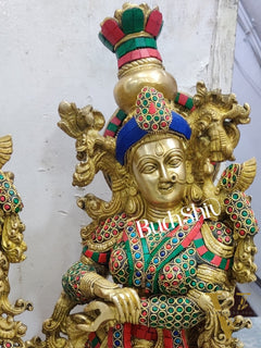 Brass Radha Krishna Idols 29 inch