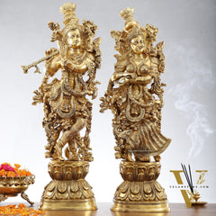 Brass Radha Krishna Idols 29 inch