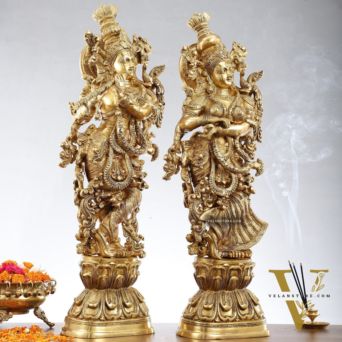 Brass Radha Krishna Idols 29 inch