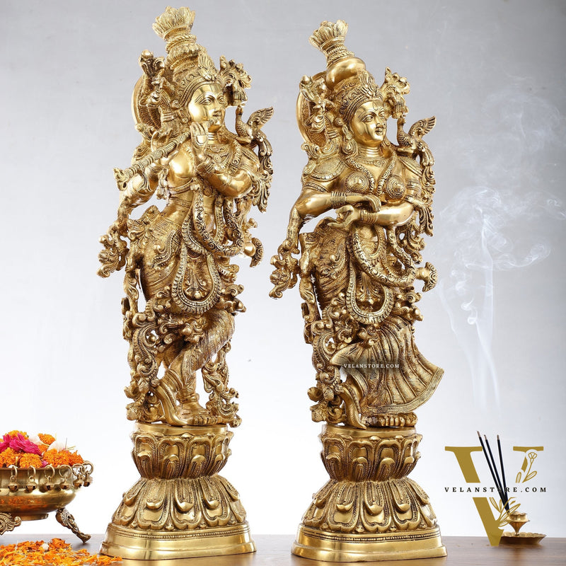 Brass Radha Krishna Idols 29 inch