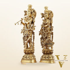 Brass Radha Krishna Idols 29 inch